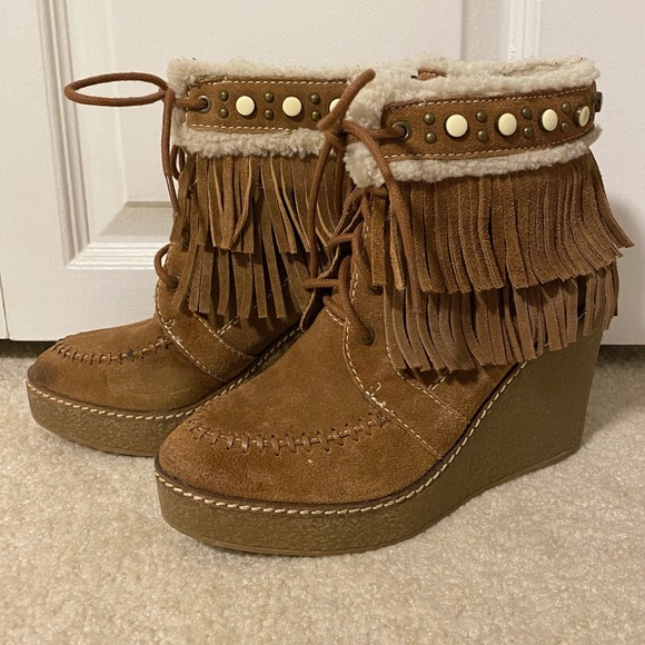 Sam Edelman Shoes - Sam Edelman Kemper fringe wedge booties